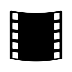 Iconic film strip silhouette representing cinema entertainment and motion picture industry concept