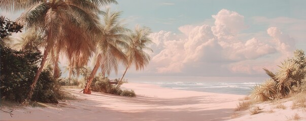 Palms on Quiet Beach Near Clear Ocean During Daytime
