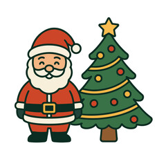 santa claus and christmas tree