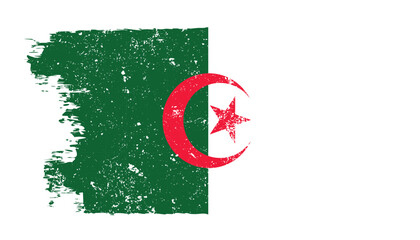 Algeria Flag with Dust and Grunge Effect Vector Illustration