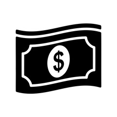 Black and white vector illustration of a United States dollar bill
