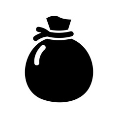 Simple illustration of a sack filled with gold or treasures object