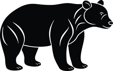  bear fierce predator silhouette vector illustration