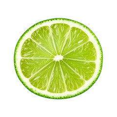 Juicy slice of lime isolated on transparent png