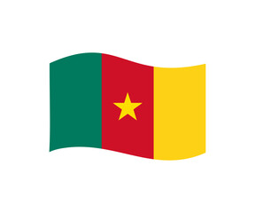 Waving flag of Cameroon. Official national flag of Cameroon vector design and illustration.

