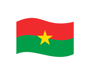 Waving flag of Burkina Faso illustration on transparent background. 