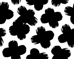 Black brush strokes pattern design Abstract texture background Vector illustration Seamless repeat M
