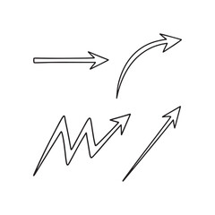 Sharp Thin Hand-Drawn Arrow Vector Set