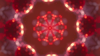 Red kaleidoscope with abstract shapes and patterns for meditation and relaxation. Loop video - Powered by Adobe
