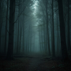 Fototapeta premium dark forest in the night
