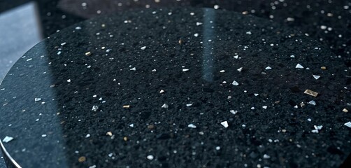 Obraz premium Dark granite circle, polished surface, close-up view, detail, close-up