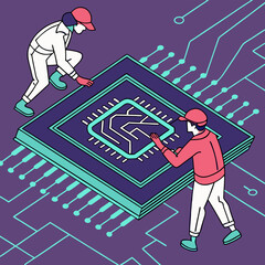 Man in a maze labyrinth game illustration