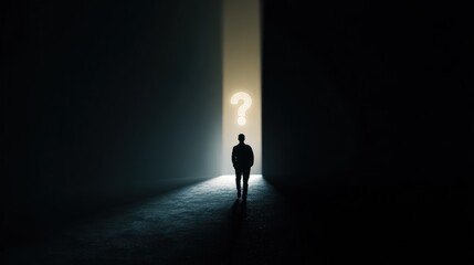 Obraz premium Person facing unclear path