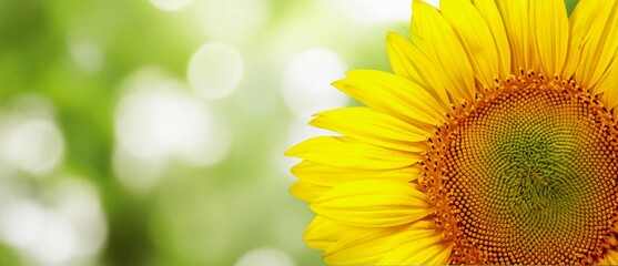 Obraz premium Yellow beautiful fresh sunflowers on nature background