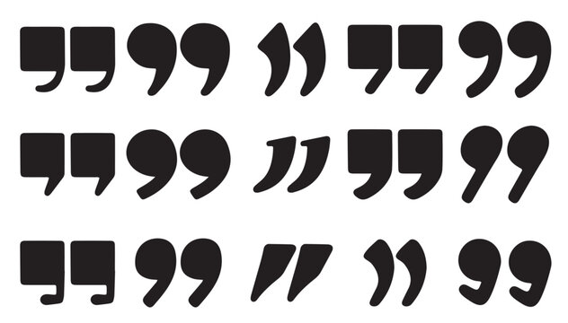 doodle sketch style of quotation marks hand drawn