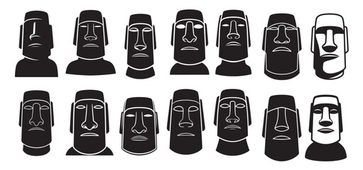  easter island head silhouette vector © Smart