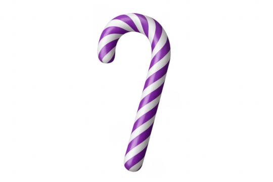 Purple and white striped candy cane transparent background