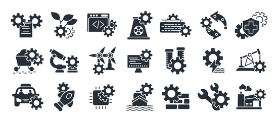 engineering icon set editable stroke linear style sign for