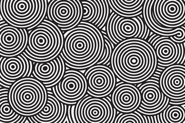 Abstract black and white concentric circles pattern background
