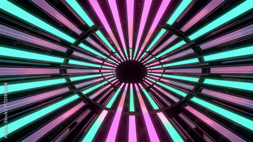Poster abstract neon tunnel background animation loop for vj visuals and motion graphics design usage