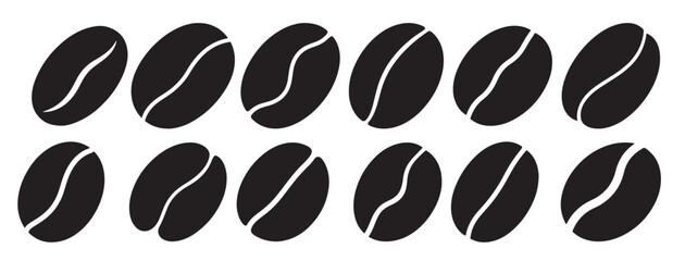 offee beans silhouette white background Vector illustration