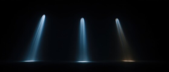 The dynamic interplay of colored lights in a dark atmosphere.