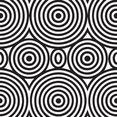 Concentric circles pattern with intersecting rings and optical illusion effect