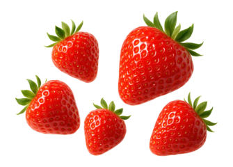 Fresh strawberries on a plain background.