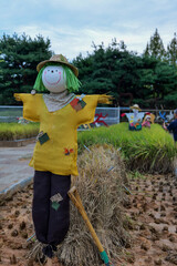 허수아비, 네이처, 들판, 농민, 원예, 경작, 농장, 식물