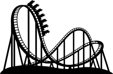 roller coaster silhouette vector illustration