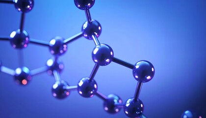 Molecular structure in vibrant blue