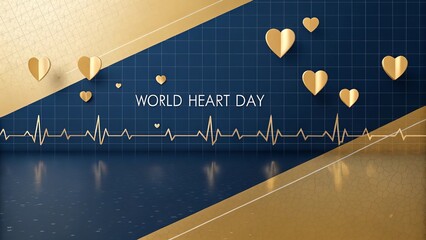 Navy blue and golden diagonal split background with floating glowing abstract effects for stylish modern wallpaper design