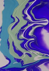 Blue and white abstract background. Liquid marble pattern with acrylic paints.