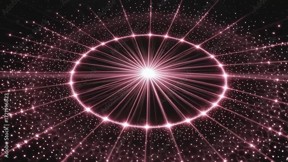 Poster abstract glowing circle animation background for technology presentation and visuals design
