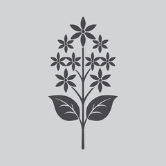 Lilac Blooming Lilac Silhouette Illustration