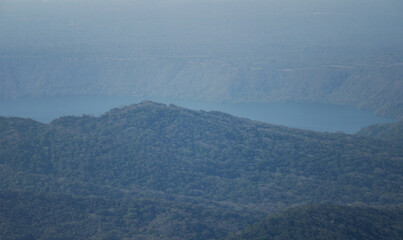 Forest on mountain hills landscape