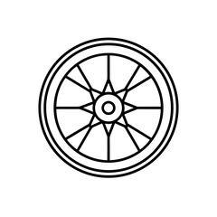 Obraz premium bicycle wheel icon simple outline style 