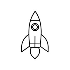 rocket icon  simple outline style 