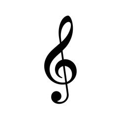 Fototapeta premium Treble Clef Music Symbol Icon for Musical Notation and Design