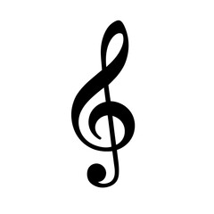 Obraz premium Treble Clef Music Symbol Icon for Musical Notation and Design