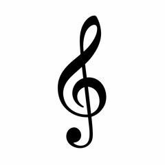 Obraz premium Treble Clef Music Symbol Icon for Musical Notation and Design