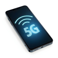 smartphone with glowing 5g network icon