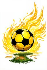 Fototapeta premium soccer ball on green field