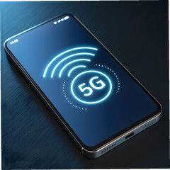 smartphone with glowing 5g network icon
