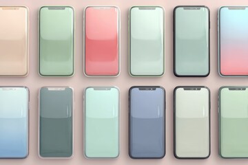 Seamless pattern of modern smartphones