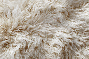 Soft fluffy cream colored fur texture background