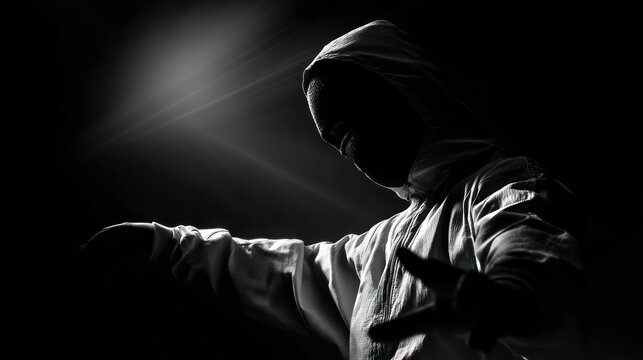 Silhouette figure dramatic pose