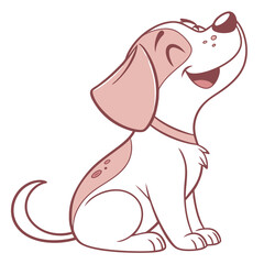 Cute puppy sitting and looking up