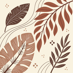 Boho leaves illustration for your design