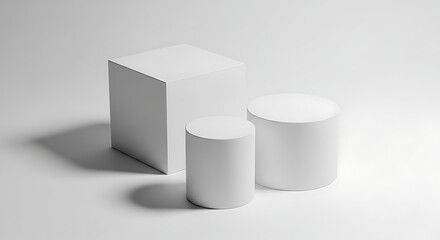 Minimalist Geometric Shapes in Soft Light for Product Presentation